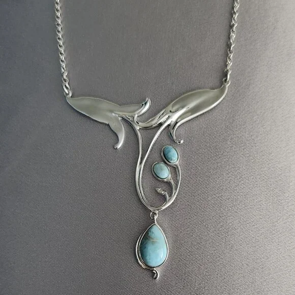 JTV Larimar & Sterling Silver Necklace - Picture 2 of 5